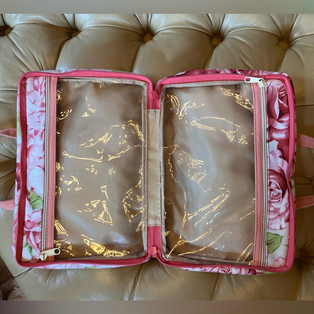 Floral Pink Cosmetic Travel Bag - Picture 6 of 6